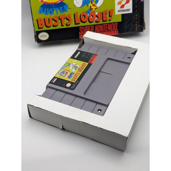 Tiny Toons Buster Busts Loose (SNES Super Nintendo 1993) Game & Box Tested Works - Picture 7 of 12